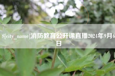 公主岭消防教育公开课直播2024年9月6日