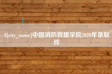 公主岭中国消防救援学院2020年录取线
