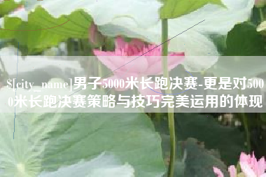 公主岭男子5000米长跑决赛-更是对5000米长跑决赛策略与技巧完美运用的体现