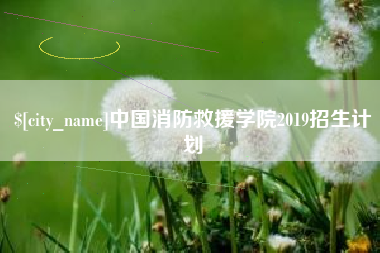 公主岭中国消防救援学院2019招生计划